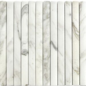 Calacatta Half Round Flute Honed Marble Mosaic