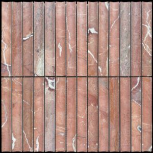 Rojo Alicante Mini Concave Kit Kat Honed Marble Mosaic