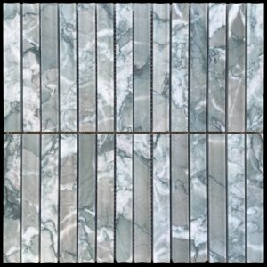 Verdi Antigua Mini Concave Kit Kat Honed Marble Mosaic