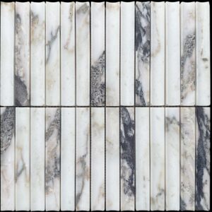 Viola Oro Mini Concave Kit Kat Honed Marble Mosaic