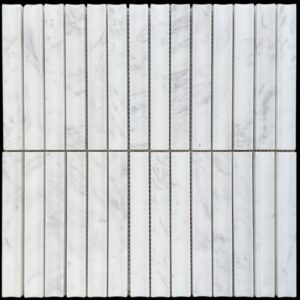 Volakas Mini Concave Kit Kat Honed Marble Mosaic