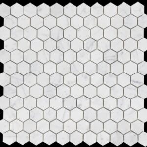 Carrara C Honed Marble Hexagon Mosaic