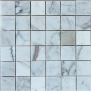 Calcacatta Gold Honed Marble Square Mosaic
