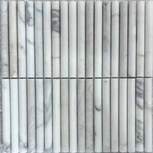 Calacatta Mini Flute Honed Marble Mosaic