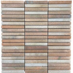 Rosa Portogallo Honed Marble Finger Mosaic