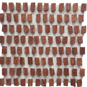 Red Travertine Honed Marble Mini Fiorano Mosaic