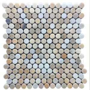 Rosa Portogallo Honed Marble Renny Round Mosaic