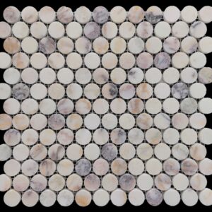 Viola Oro Honed Marble Pennyround Mosaic Tile