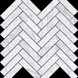 Bianco Carrara Herringbone Honed Marble Mosaic