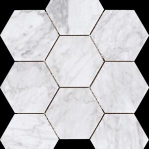 Bianco Carrara Hex Honed Marble Mosaic
