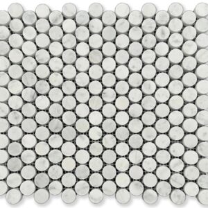 Bianco Carrara Pennyround Honed Marble Mosaic