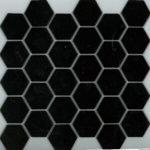 Black Gloss Hexagon Mosaic