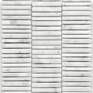 Carrara Tumbled Marble Mixed Size Finger Mosaic
