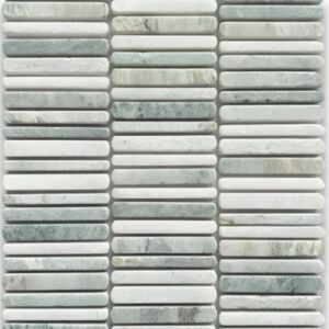 Ming Green Tumbled Marble Mixed Size Finger Mosaic