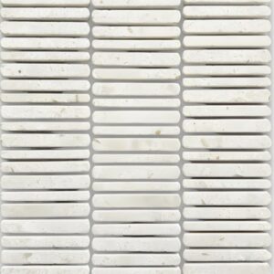 White Limestone Tumbled Marble Mixed Size Finger Mosaic