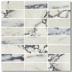 Viola Honed Marble Stack Bond Mosaic