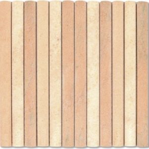 Rosa Half Round Flute Honed Marble Mosaic