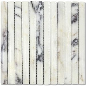 Viola Half Round Flute Honed Marble Mosaic