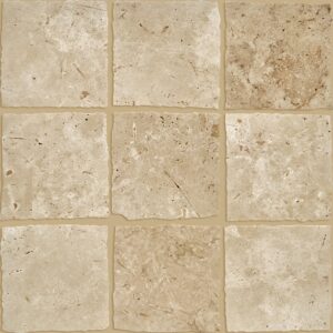 Ivory Travertine Tumbled Concave Marble Mosaic
