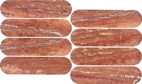 Red Travertine Honed Marble Mosaic