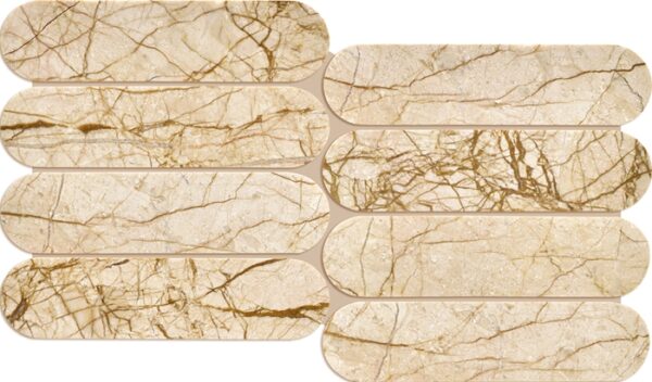 Cream Block Honed Marble Mosaic