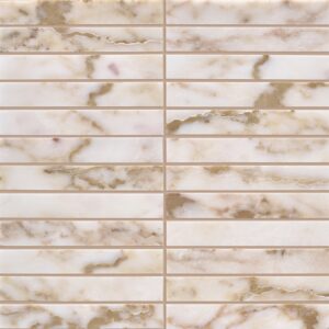 Calacatta Gold Honed Kitkat Marble Mosaic