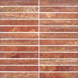 Red Travertine Honed Finger Marble Mosaic