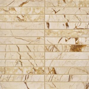 Cream Block Honed Finger Marble Mosaic