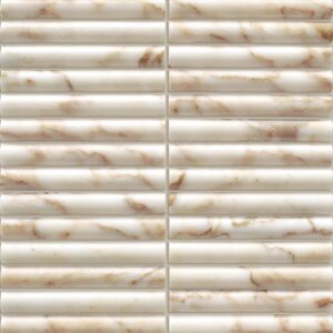 Calacatta Gold Honed Flute Marble Mosaic