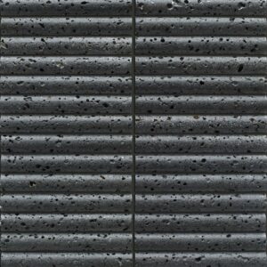 Black Travertine Honed Flute Marble Mosaic