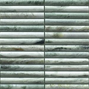 Emerald Green Cloud Honed Flute Marble Mosaic