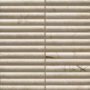 Cream Block Honed Flute Marble Mosaic