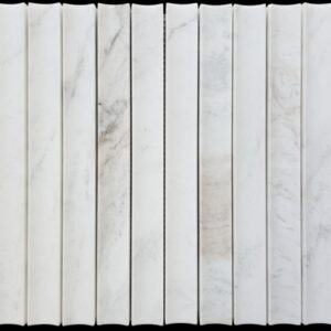 Bianco Oro Light Concave Kit Kat Honed Marble Mosaic