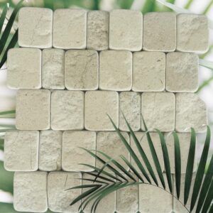 Botticino Mixed Size Tumbled Roman Roads Style Mosaic