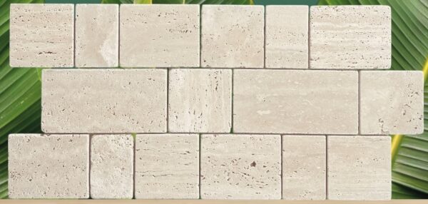 Travertino Mix Sizes Marble Mosaic