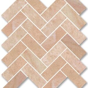 Rosa Honed Marble Herringbone Mosaic