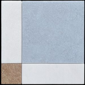 Amazonia,Oriental White & Taj Green Tumb Marble Lyon Mos
