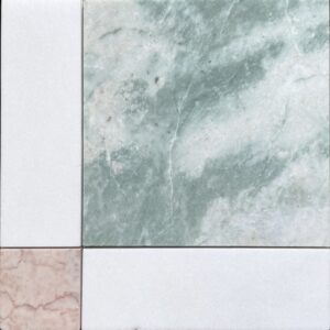 Verde Cristallo, Thasso & Light Rosado Honed Marble Lyon Mos