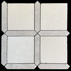 Crema Serena & Calcare Naturale Tumbled Marble Mosaic