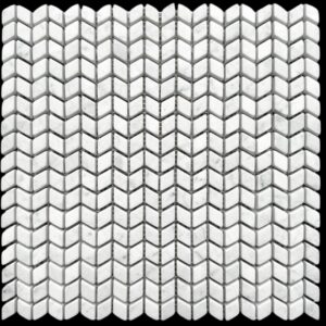 Carrara C Tumbled Marble Mini Chevron Mosaic