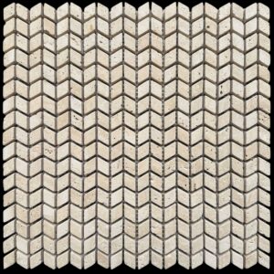 Travertine Classico Tumbled Marble Mini Chevron Mosaic