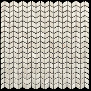 Botticino Tumbled Marbled Mini Chevron Mosaic