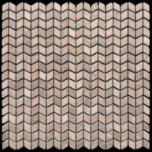 Rosa Murcia Tumbled Marble Mini Chevron Mosaic