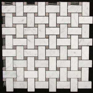 Carrara Grey Dot Honed Basketweave