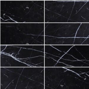 Nero Marquina Honed Marble Subway Tile