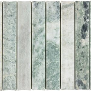 Mint Green Honed Marble Concave Kitkat Mosaic