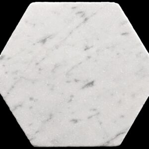 Carraraq Hex Tumbled Marble Tile