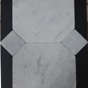 Carrara Octagon With Bardiglio Dot Tumbled Marble