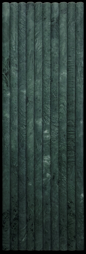 Taj Green Honed Marble Flute Style