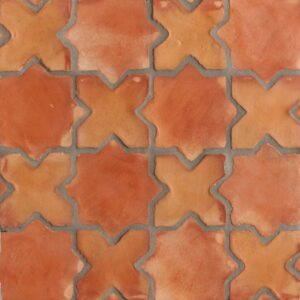 Saltillo Estrellas Y Cruces Natural Mexican Terracotta Tile